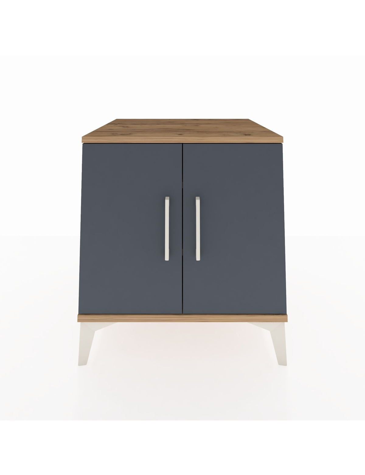 Kronos Komodin 2 Raflı 2 Kapaklı 60x59x64 Çam-Antrasit