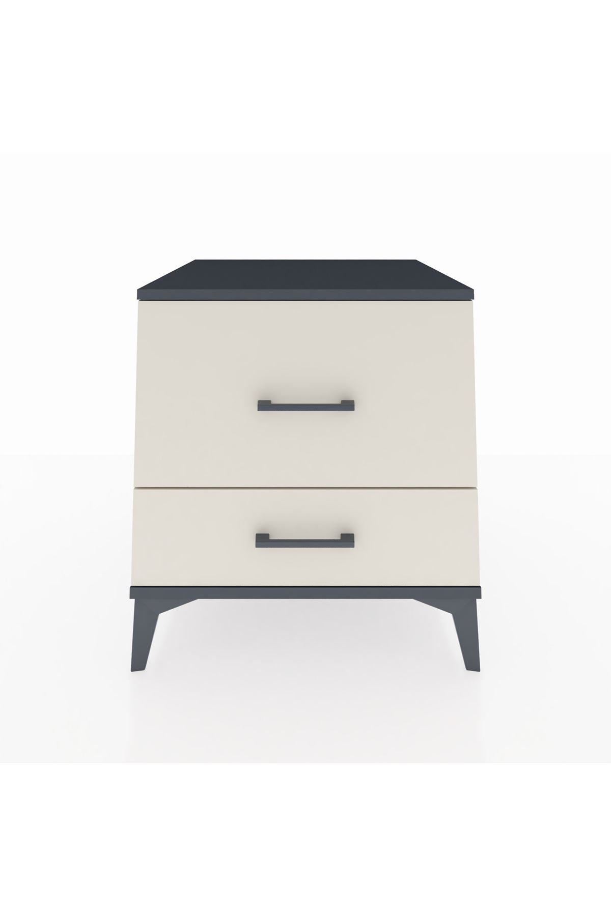 Kronos Komodin 2 Çekmeceli 60x59x64 Antrasit-Aytaşı