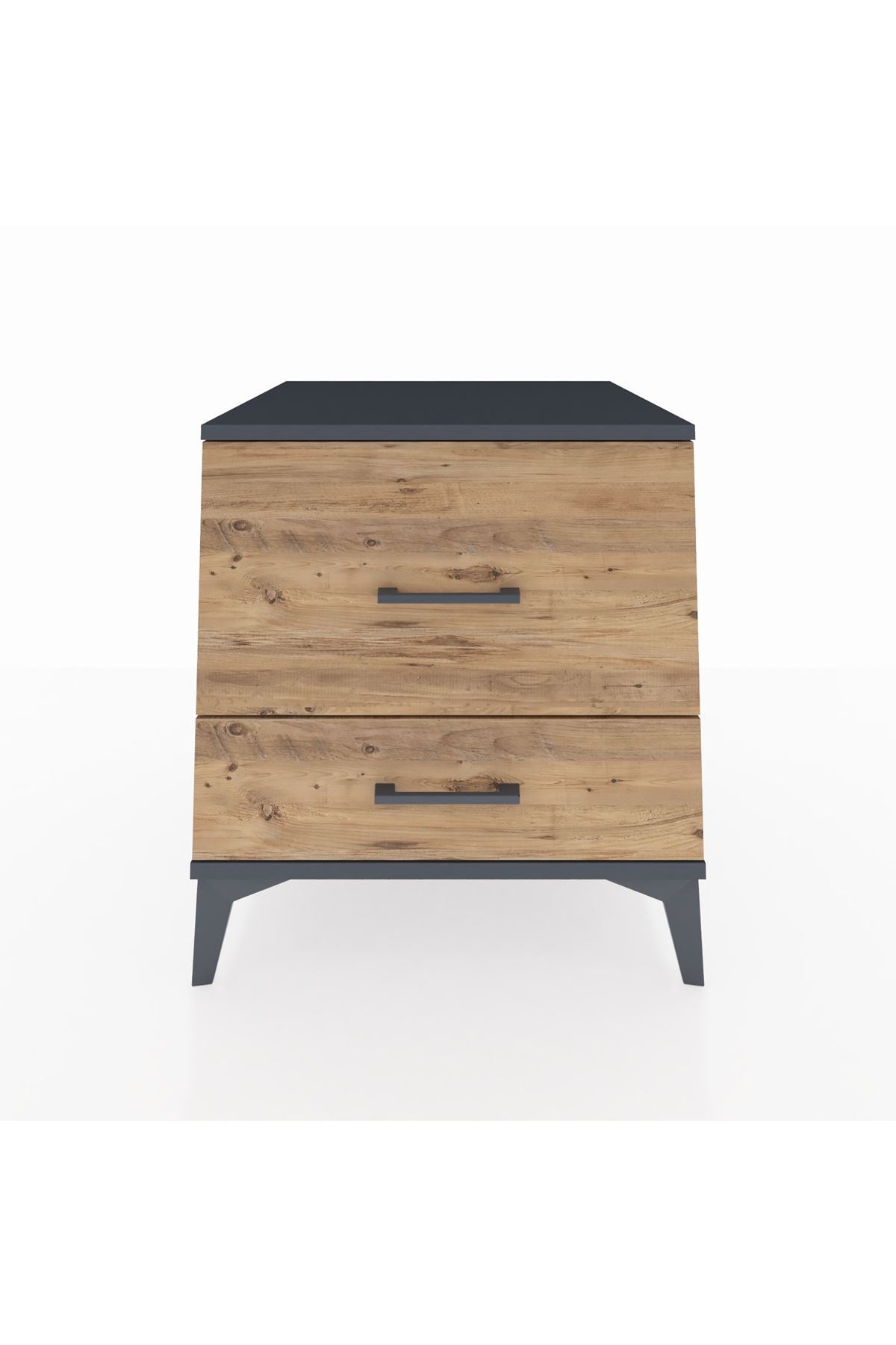 Kronos Komodin 2 Çekmeceli 60x59x64 Antrasit-Çam