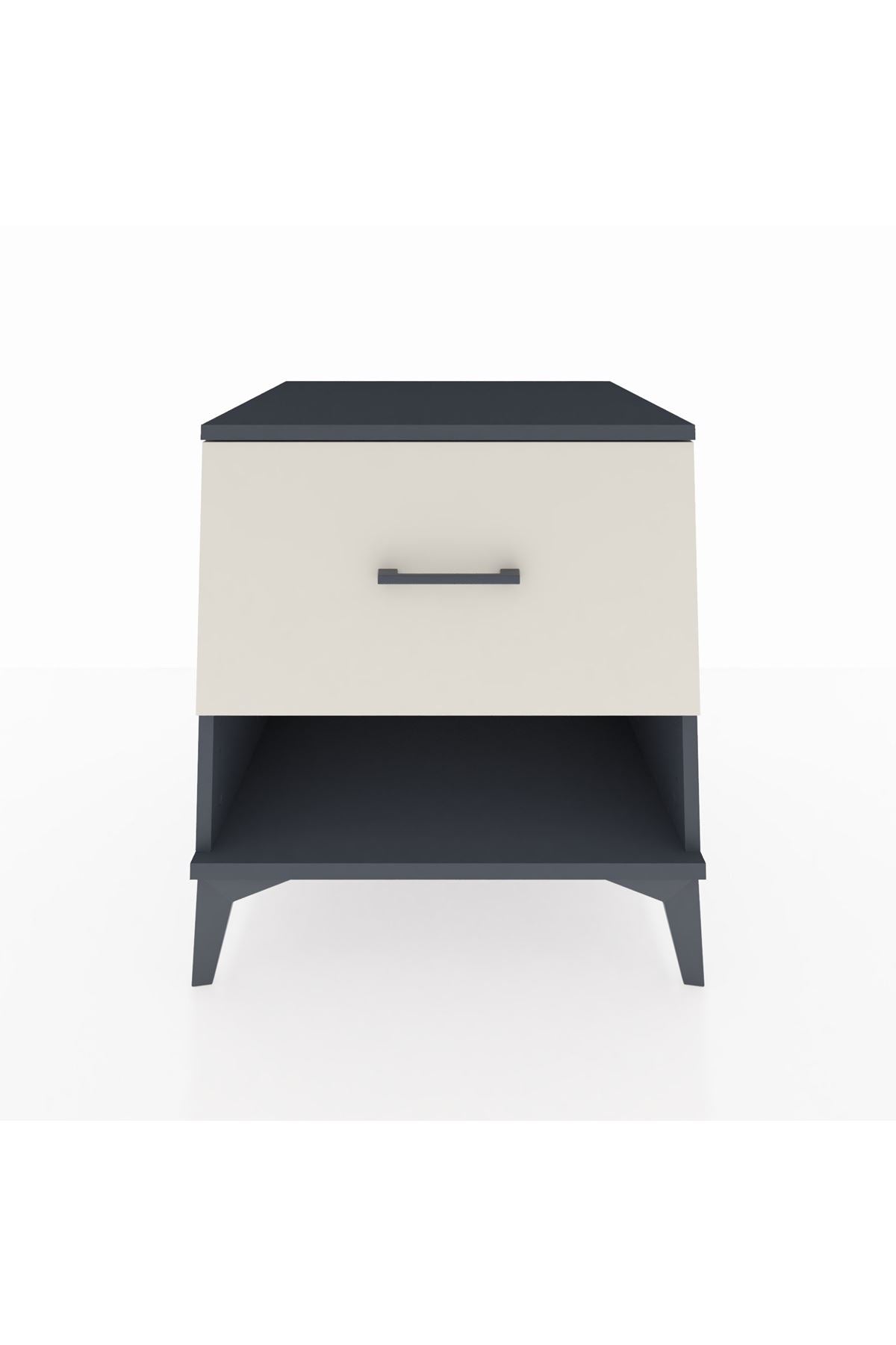 Kronos Komodin Tek Çekmeceli 60x59x64 Antrasit-Aytaşı