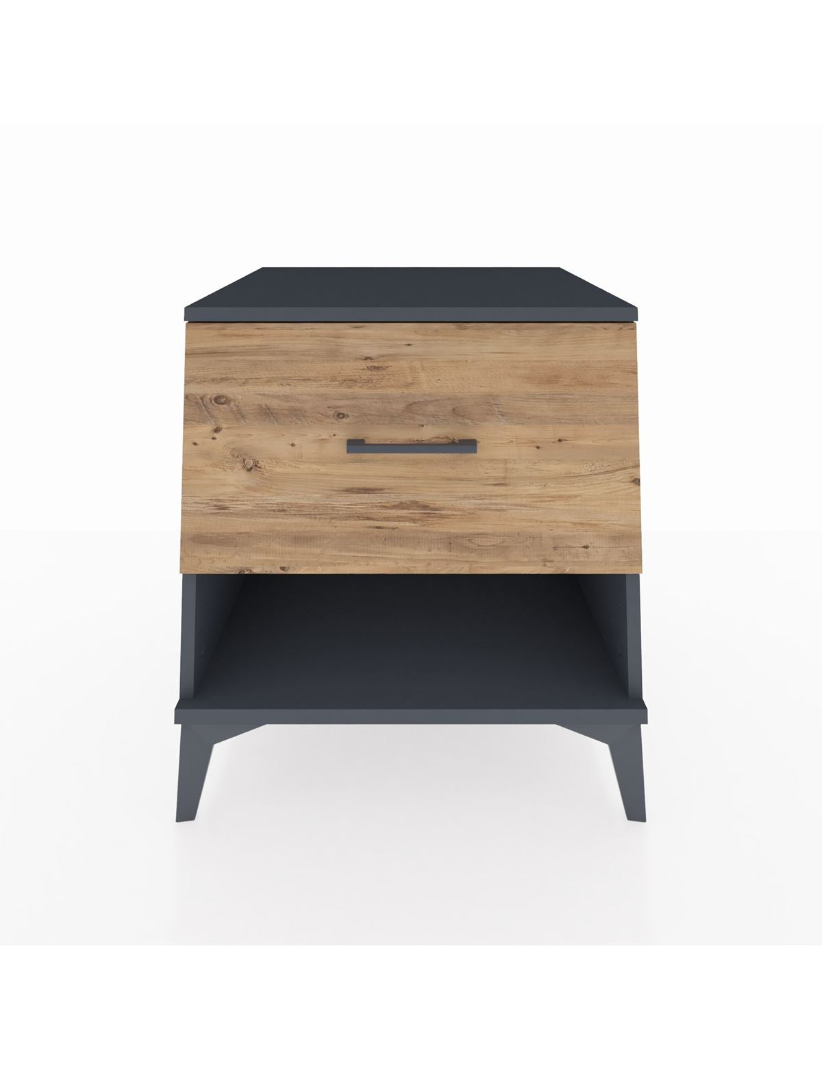 Kronos Komodin Tek Çekmeceli 60x59x64 Antrasit-Çam