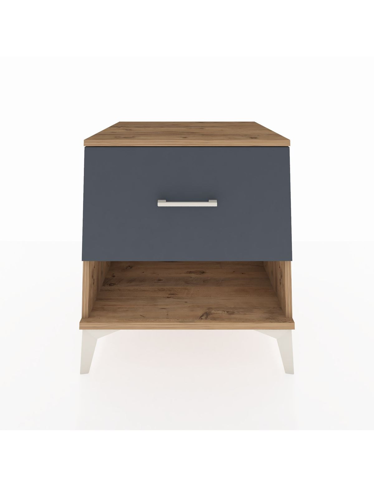 Kronos Komodin Tek Çekmeceli 60x59x64 Çam-Antrasit