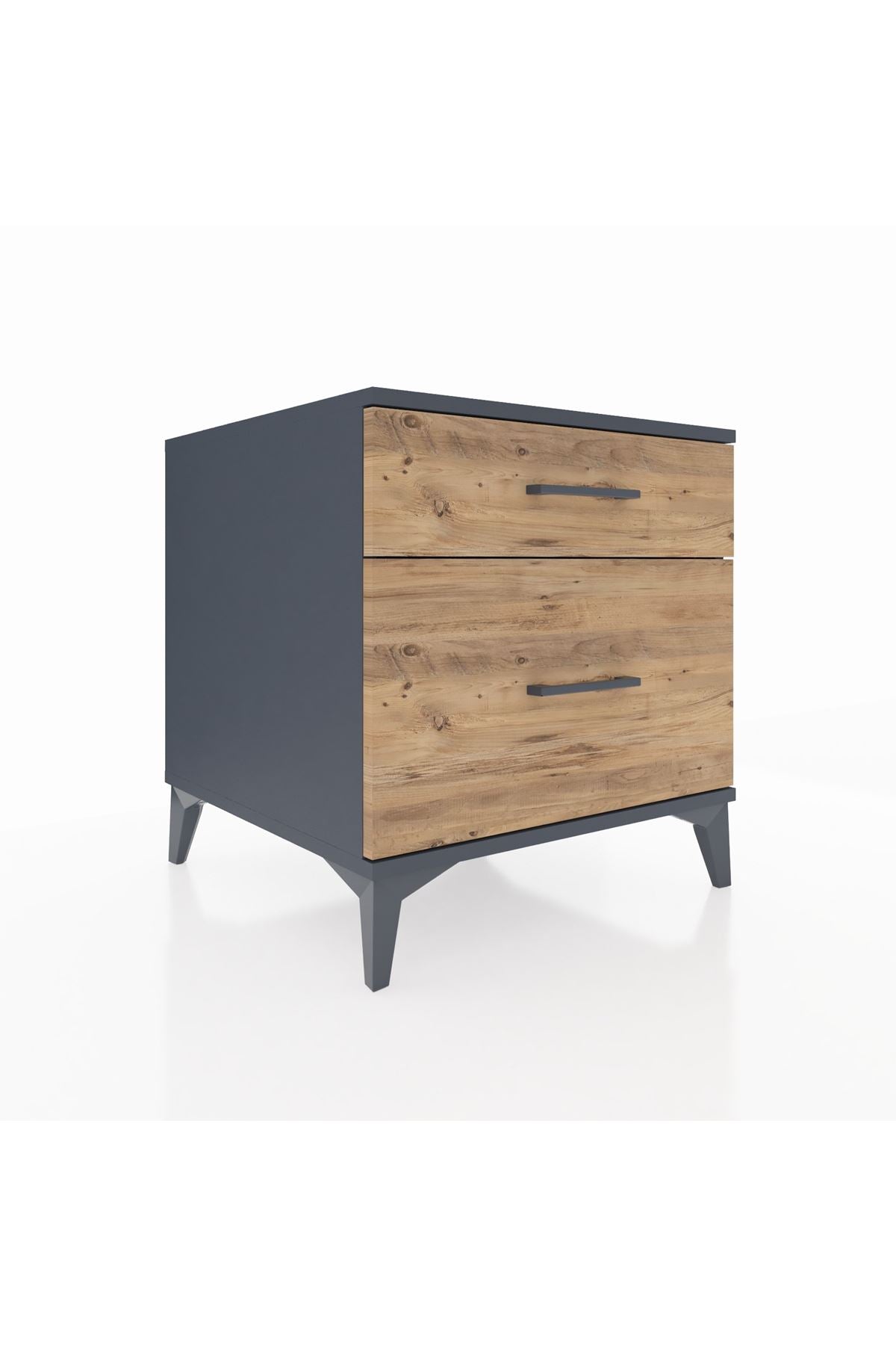 Kronos Komodin 2 Çekmeceli 60x59x64 Antrasit-Çam