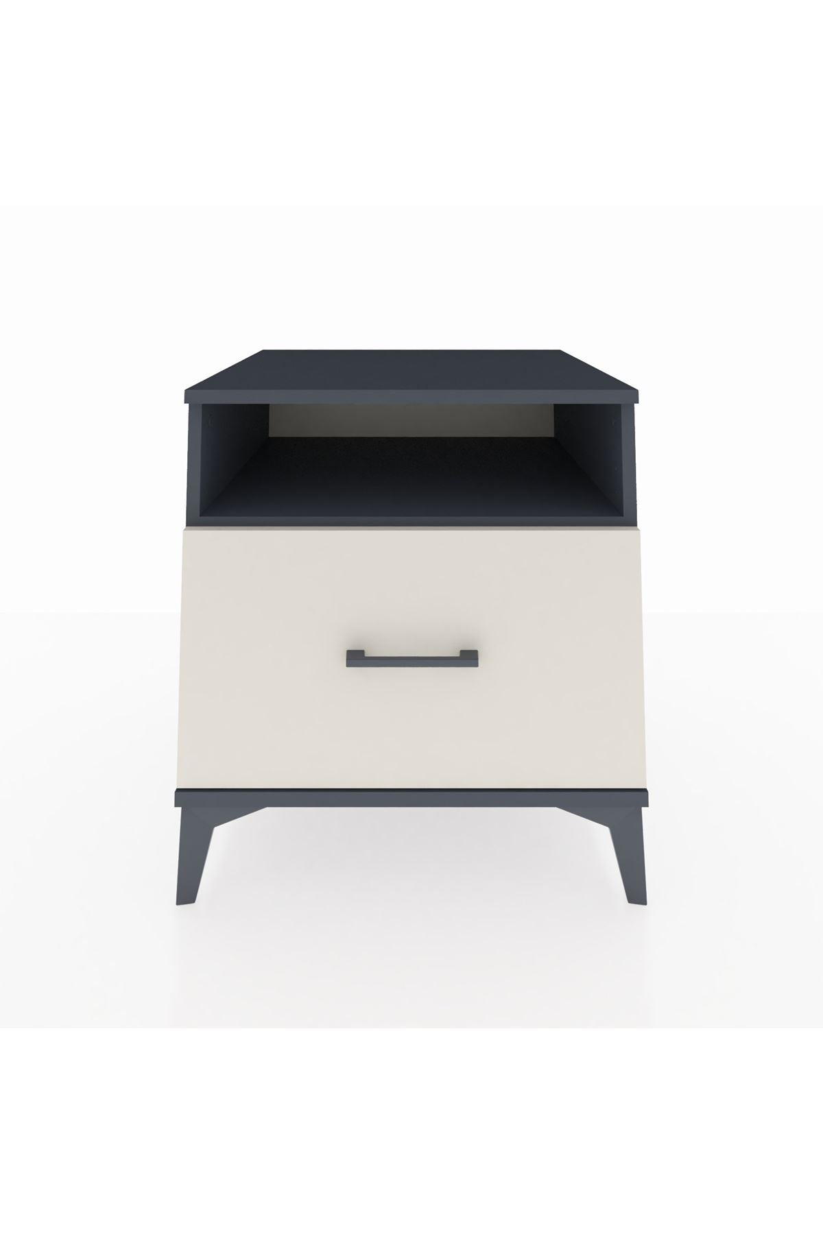 Kronos Komodin Tek Raflı Tek Çekmeceli 60x59x64 Antrasit-Aytaşı