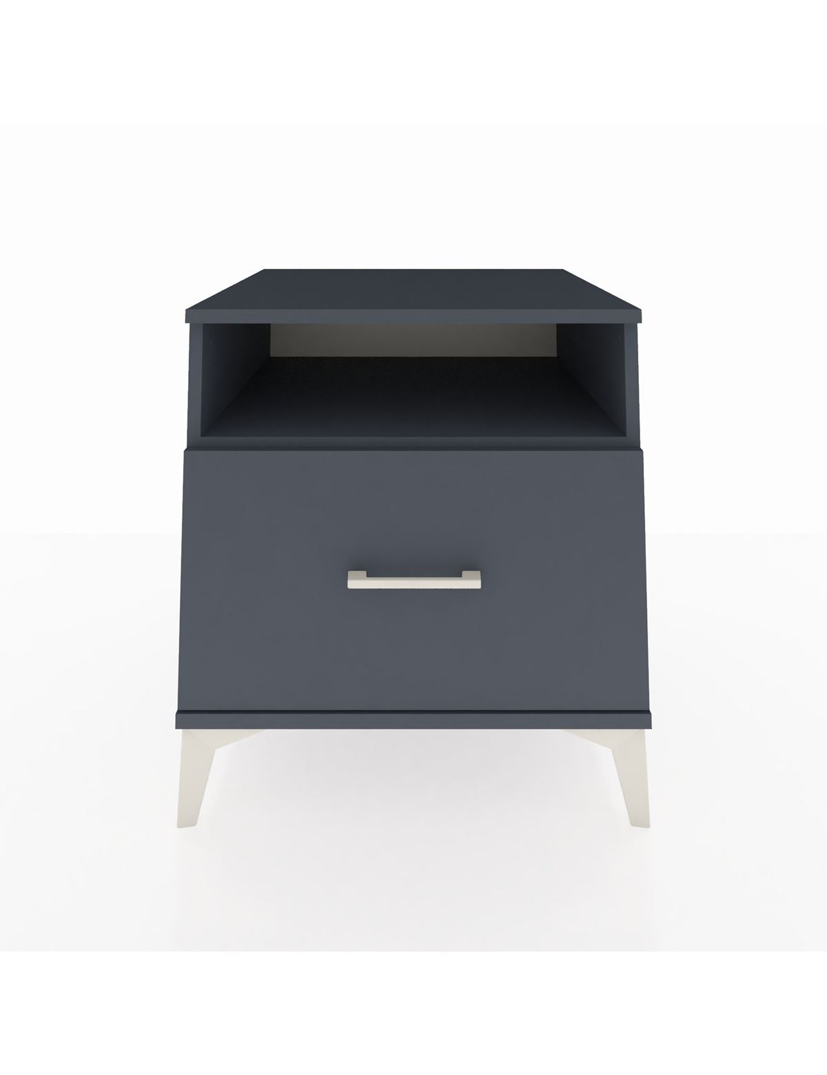 Kronos Komodin Tek Raflı Tek Çekmeceli 60x59x64 Antrasit-Antrasit