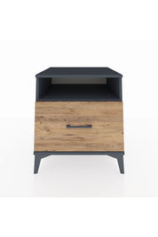 Kronos Komodin Tek Raflı Tek Çekmeceli 60x59x64 Antrasit-Çam