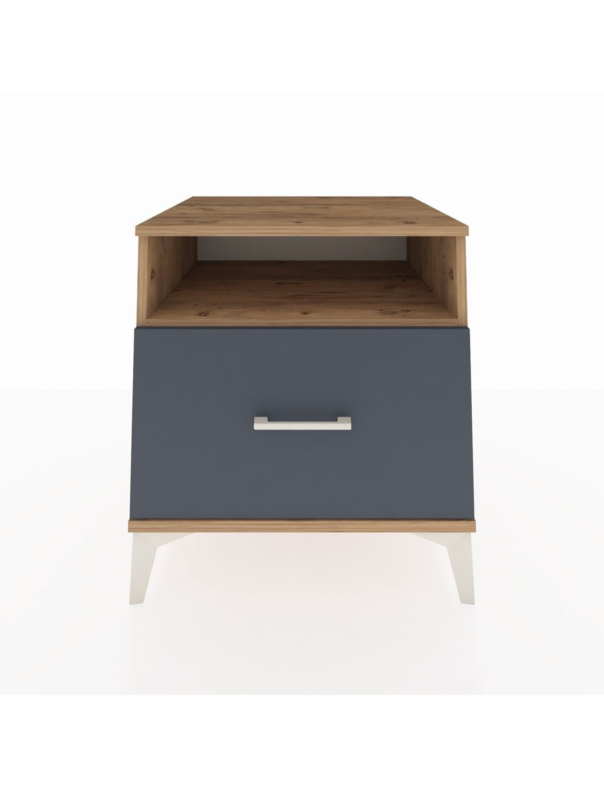 Kronos Komodin Tek Raflı Tek Çekmeceli 60x59x64 Çam-Antrasit