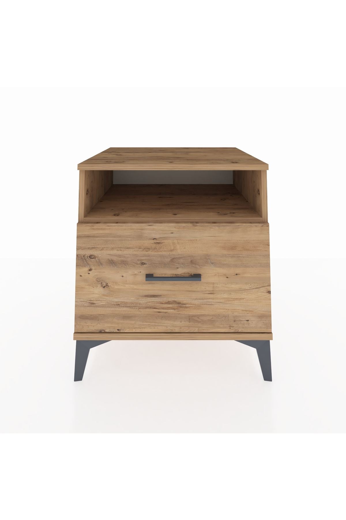 Kronos Komodin Tek Raflı Tek Çekmeceli 60x59x64 Çam-Çam