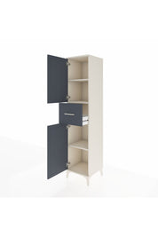 Hyperion Dolap 3 Raflı Tek Çekmeceli 2 Kapaklı 44x44x195 Aytaşı-Antrasit