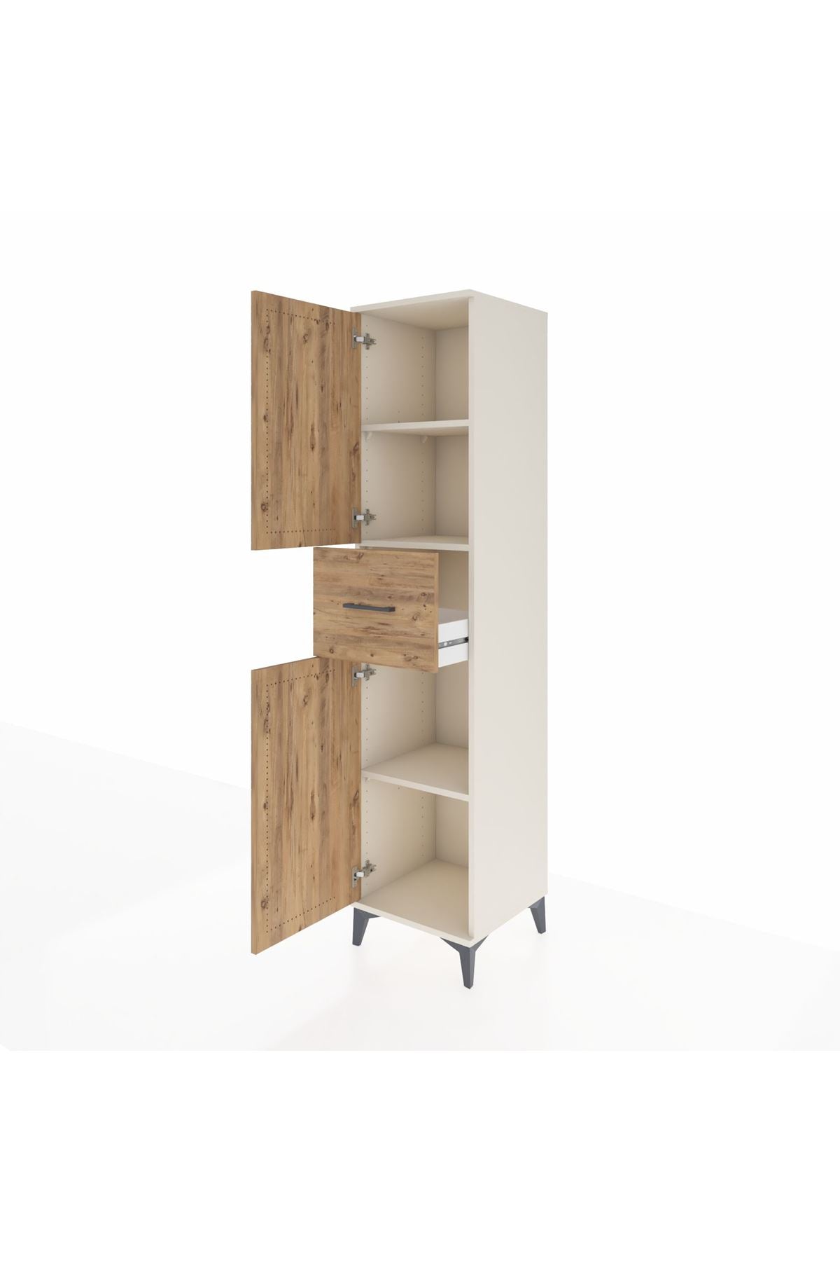 Hyperion Dolap 3 Raflı Tek Çekmeceli 2 Kapaklı 44x44x195 Aytaşı-Çam