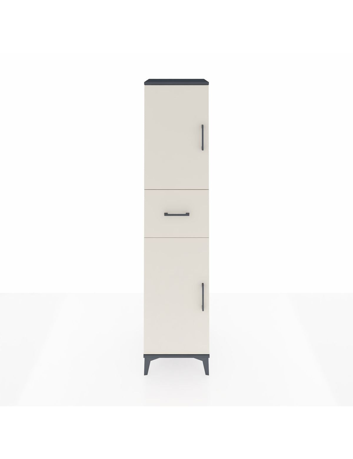 Hyperion Dolap 3 Raflı Tek Çekmeceli 2 Kapaklı 44x44x195 Antrasit-Aytaşı