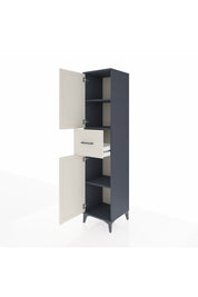 Hyperion Dolap 3 Raflı Tek Çekmeceli 2 Kapaklı 44x44x195 Antrasit-Aytaşı