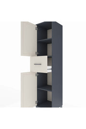 Hyperion Dolap 3 Raflı Tek Çekmeceli 2 Kapaklı 44x44x195 Antrasit-Aytaşı