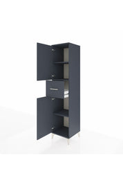 Hyperion Dolap 3 Raflı Tek Çekmeceli 2 Kapaklı 44x44x195 Antrasit-Antrasit