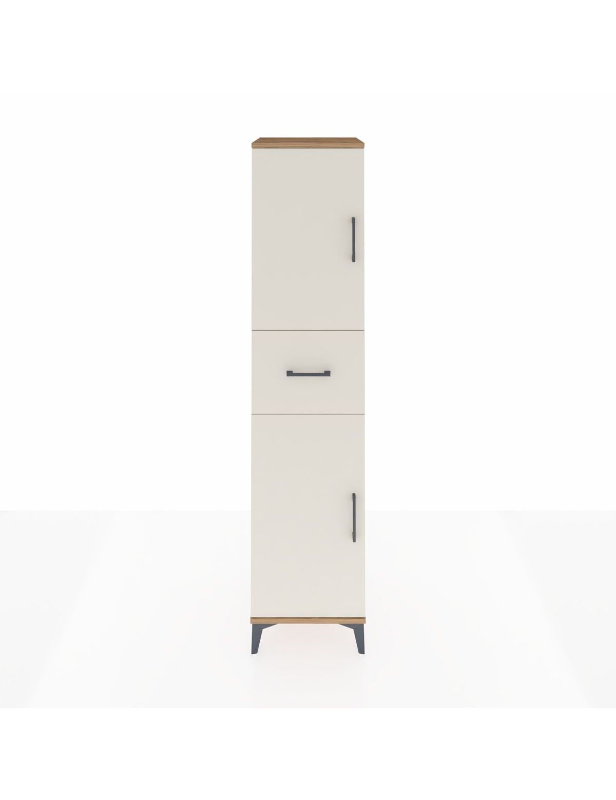 Hyperion Dolap 3 Raflı Tek Çekmeceli 2 Kapaklı 44x44x195 Çam-Aytaşı