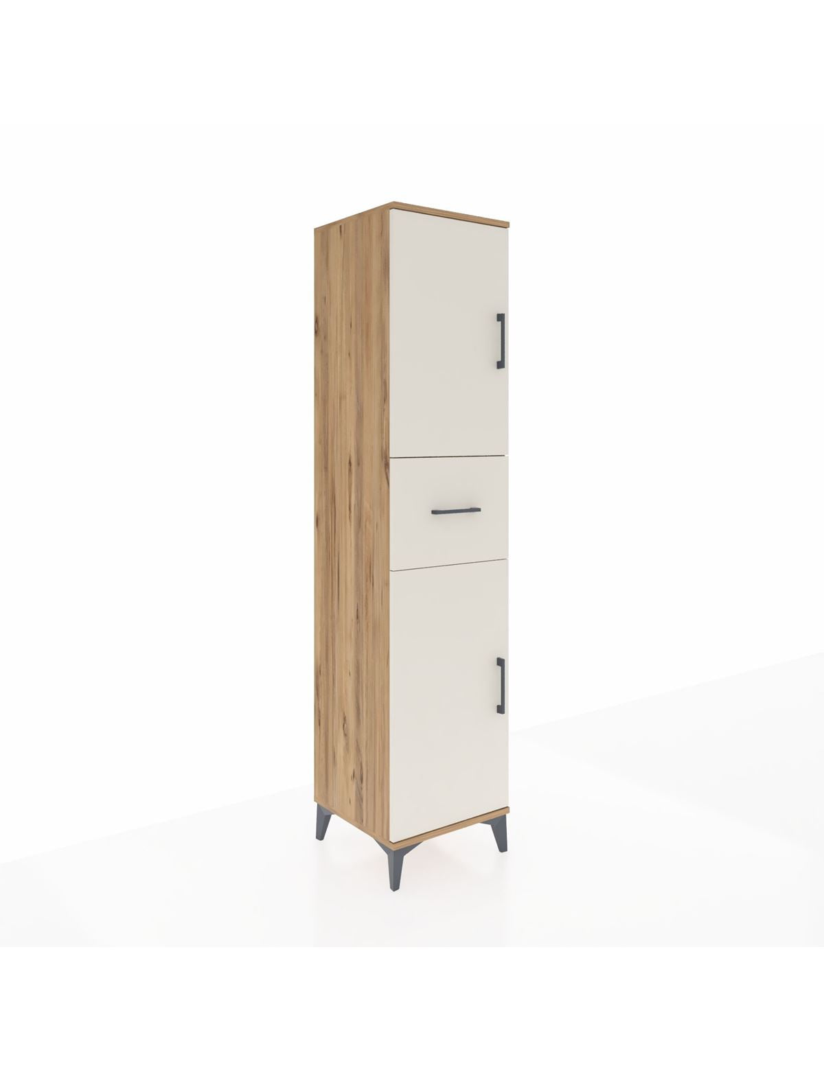 Hyperion Dolap 3 Raflı Tek Çekmeceli 2 Kapaklı 44x44x195 Çam-Aytaşı