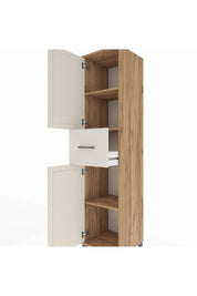 Hyperion Dolap 3 Raflı Tek Çekmeceli 2 Kapaklı 44x44x195 Çam-Aytaşı