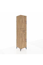 Hyperion Dolap 3 Raflı Tek Çekmeceli 2 Kapaklı 44x44x195 Çam-Çam