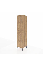 Hyperion Dolap 3 Raflı Tek Çekmeceli 2 Kapaklı 44x44x195 Çam-Çam