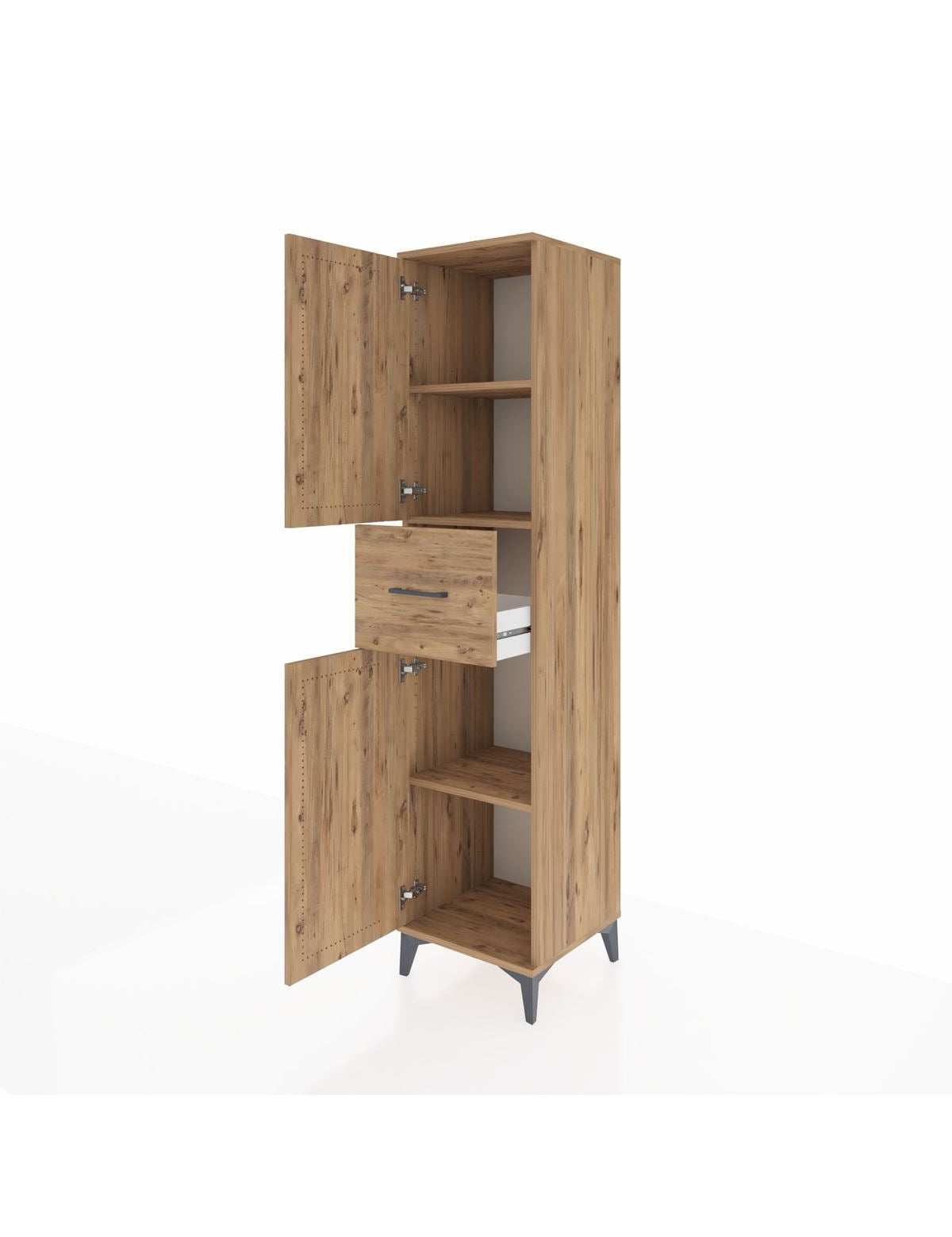 Hyperion Dolap 3 Raflı Tek Çekmeceli 2 Kapaklı 44x44x195 - S58M001V9B