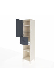 Hyperion Dolap 4 Raflı Tek Çekmeceli Tek Kapaklı 44x44x195 Aytaşı-Antrasit