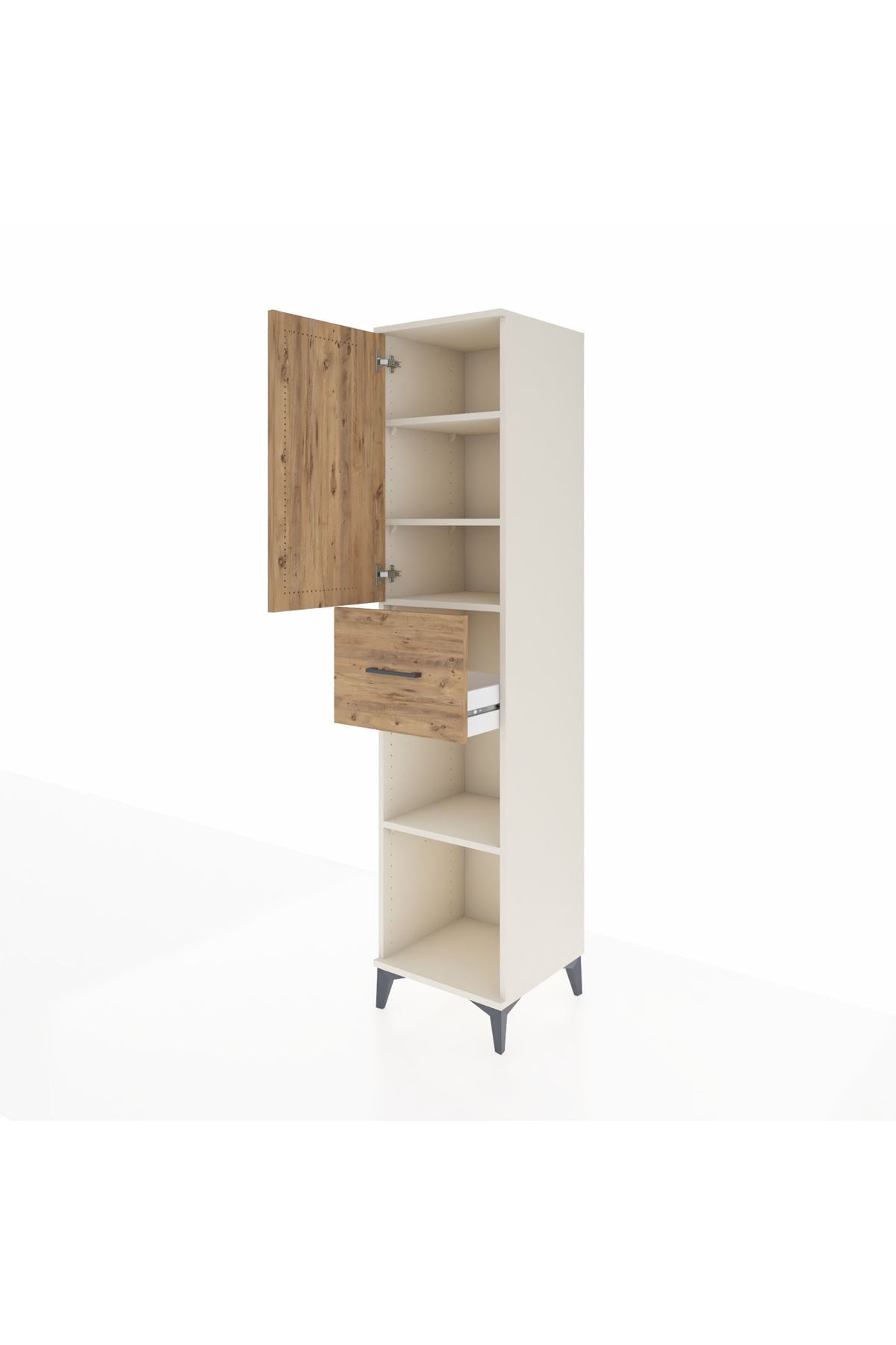 Hyperion Dolap 4 Raflı Tek Çekmeceli Tek Kapaklı 44x44x195 Aytaşı-Çam