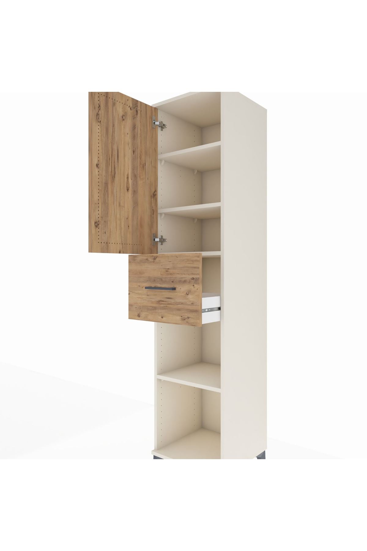 Hyperion Dolap 4 Raflı Tek Çekmeceli Tek Kapaklı 44x44x195 Aytaşı-Çam