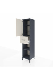 Hyperion Dolap 4 Raflı Tek Çekmeceli Tek Kapaklı 44x44x195 Antrasit-Aytaşı