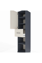 Hyperion Dolap 4 Raflı Tek Çekmeceli Tek Kapaklı 44x44x195 Antrasit-Aytaşı