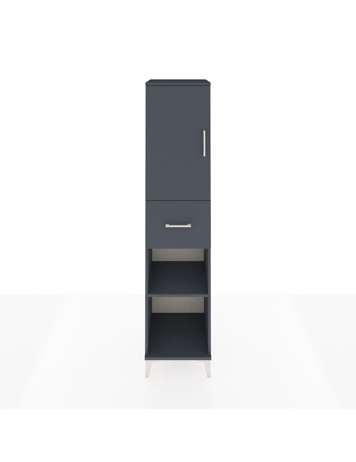 Hyperion Dolap 4 Raflı Tek Çekmeceli Tek Kapaklı 44x44x195 Antrasit-Antrasit