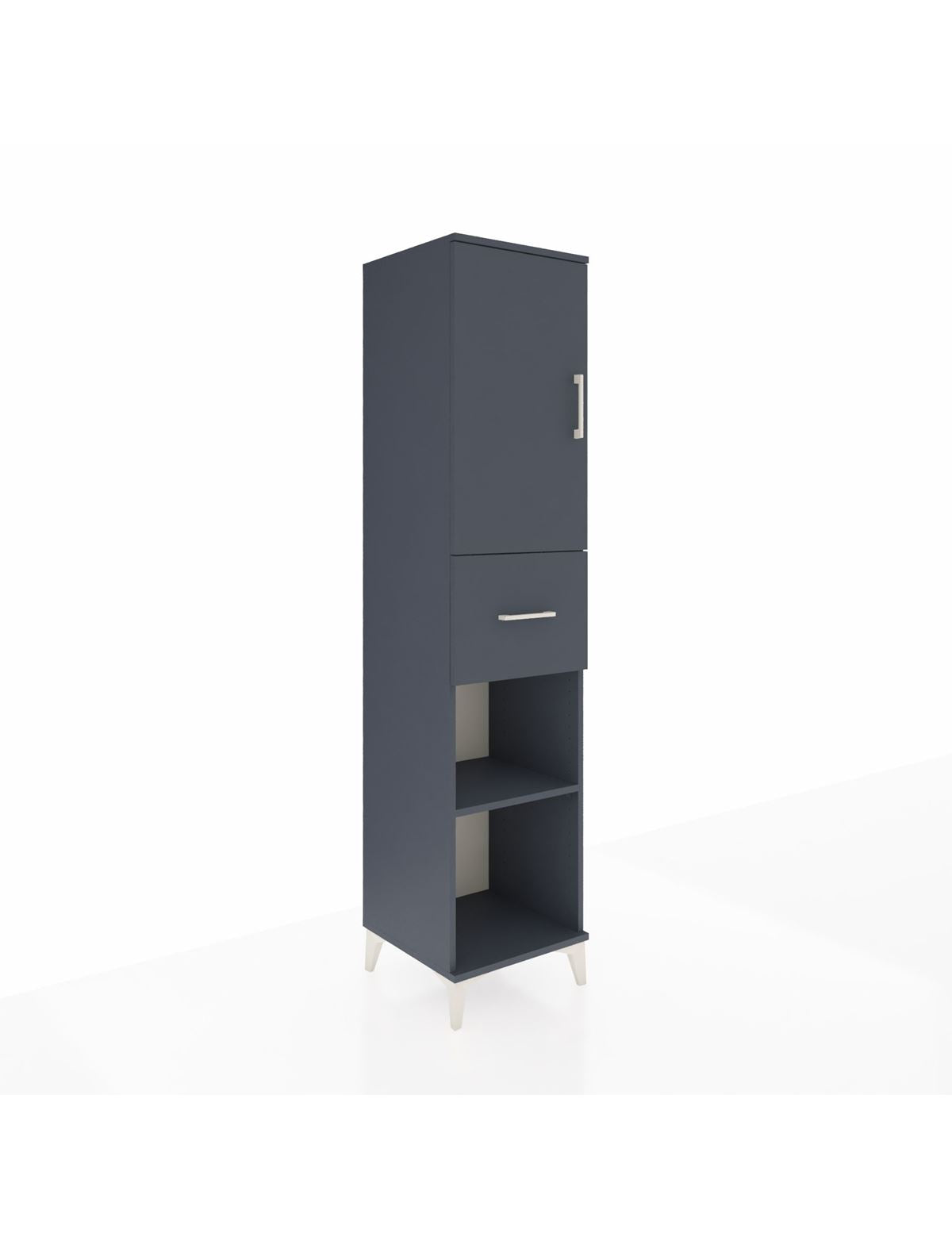 Hyperion Dolap 4 Raflı Tek Çekmeceli Tek Kapaklı 44x44x195 Antrasit-Antrasit