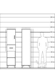Hyperion Dolap 4 Raflı Tek Çekmeceli Tek Kapaklı 44x44x195 Antrasit-Çam