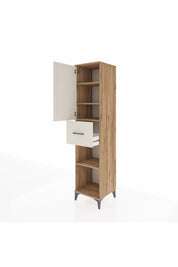 Hyperion Dolap 4 Raflı Tek Çekmeceli Tek Kapaklı 44x44x195 Çam-Aytaşı