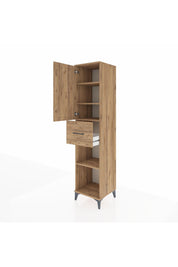 Hyperion Dolap 4 Raflı Tek Çekmeceli Tek Kapaklı 44x44x195 Çam-Çam