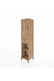 Hyperion Dolap 4 Raflı Tek Çekmeceli Tek Kapaklı 44x44x195 Çam-Çam