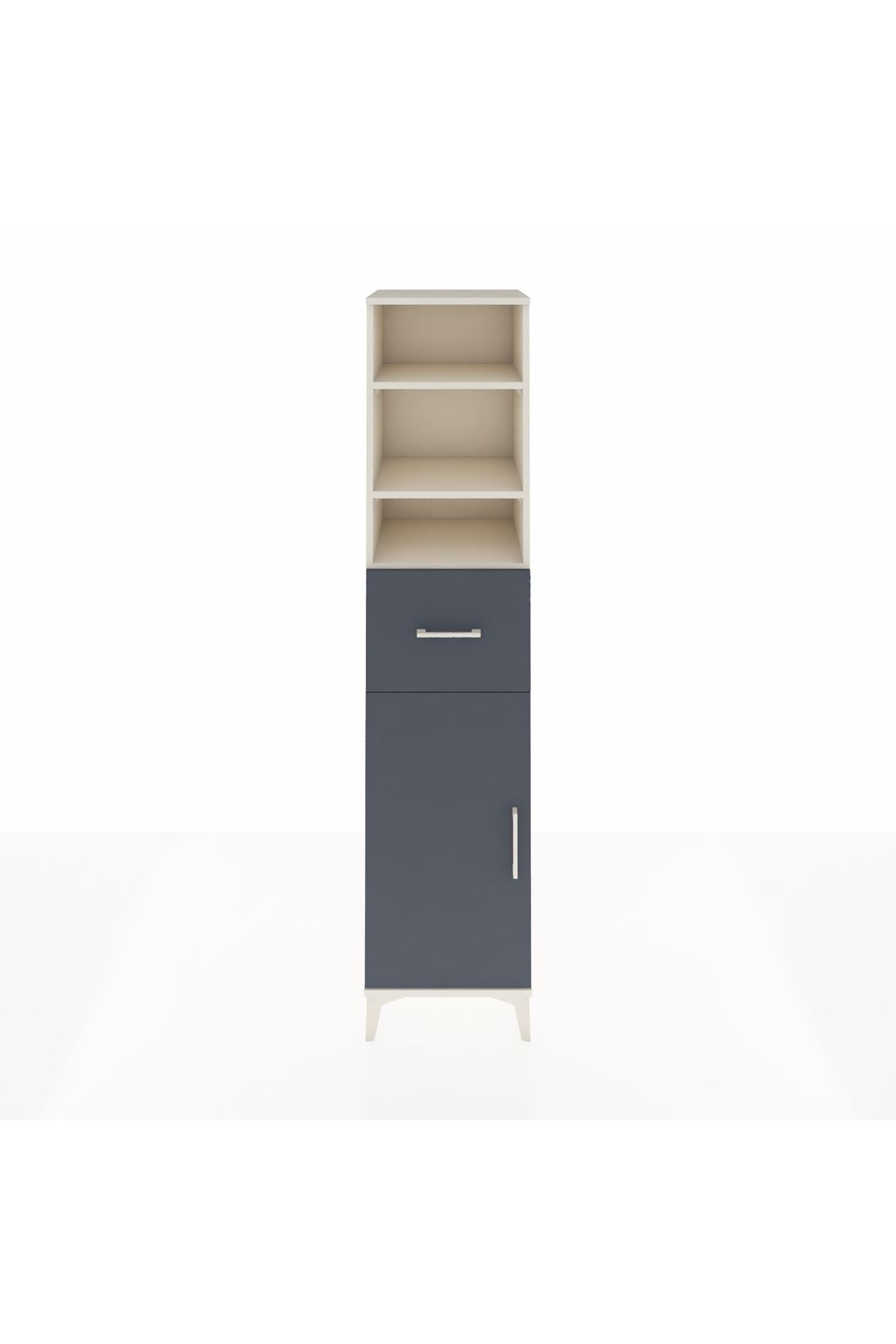 Hyperion Dolap 4 Raflı Tek Çekmeceli Tek Kapaklı 44x44x195 Aytaşı-Antrasit