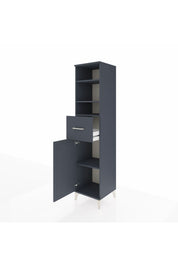 Hyperion Dolap 4 Raflı Tek Çekmeceli Tek Kapaklı 44x44x195 Antrasit-Antrasit