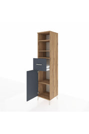 Hyperion Dolap 4 Raflı Tek Çekmeceli Tek Kapaklı 44x44x195 Çam-Antrasit