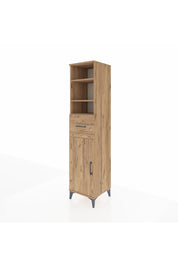 Hyperion Dolap 4 Raflı Tek Çekmeceli Tek Kapaklı 44x44x195 Çam-Çam