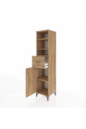 Hyperion Dolap 4 Raflı Tek Çekmeceli Tek Kapaklı 44x44x195 Çam-Çam