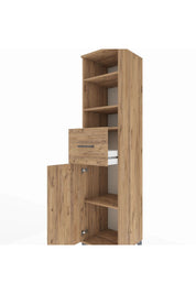 Hyperion Dolap 4 Raflı Tek Çekmeceli Tek Kapaklı 44x44x195 Çam-Çam