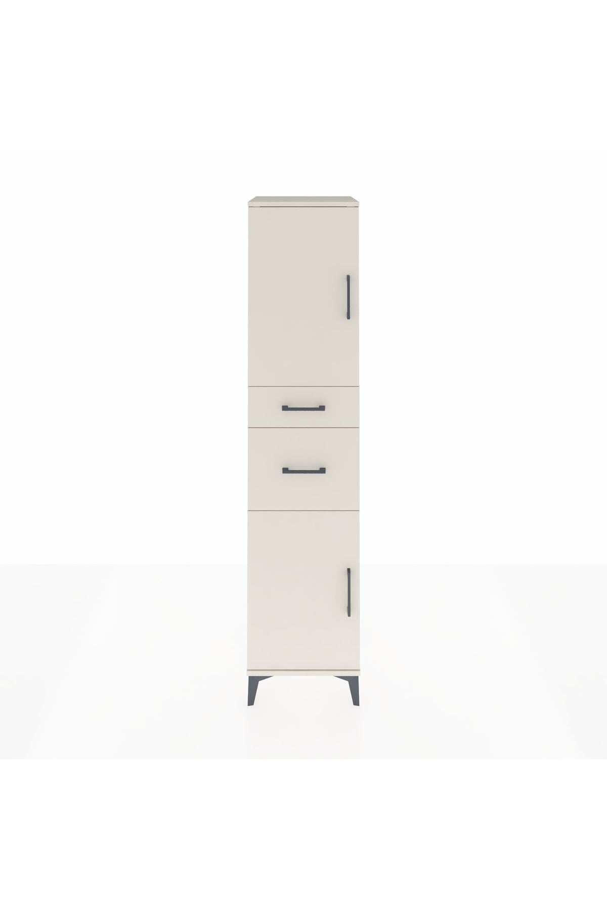 Hyperion Dolap 4 Raflı 2 Çekmeceli Tek Kapaklı 44x44x195 Aytaşı-Aytaşı