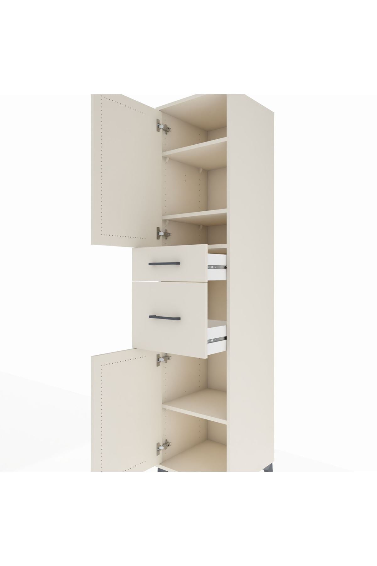 Hyperion Dolap 4 Raflı 2 Çekmeceli Tek Kapaklı 44x44x195 Aytaşı-Aytaşı