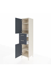 Hyperion Dolap 4 Raflı 2 Çekmeceli Tek Kapaklı 44x44x195 Aytaşı-Antrasit