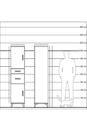 Hyperion Dolap 4 Raflı 2 Çekmeceli Tek Kapaklı 44x44x195 Aytaşı-Çam