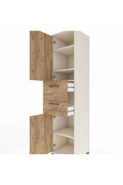 Hyperion Dolap 4 Raflı 2 Çekmeceli Tek Kapaklı 44x44x195 Aytaşı-Çam