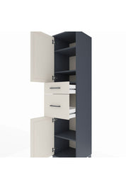 Hyperion Dolap 4 Raflı 2 Çekmeceli Tek Kapaklı 44x44x195 Antrasit-Aytaşı