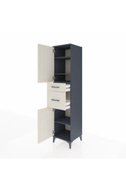 Hyperion Dolap 4 Raflı 2 Çekmeceli Tek Kapaklı 44x44x195 Antrasit-Aytaşı