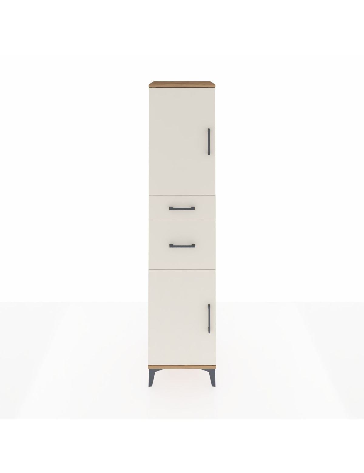 Hyperion Dolap 4 Raflı 2 Çekmeceli Tek Kapaklı 44x44x195 Çam-Aytaşı