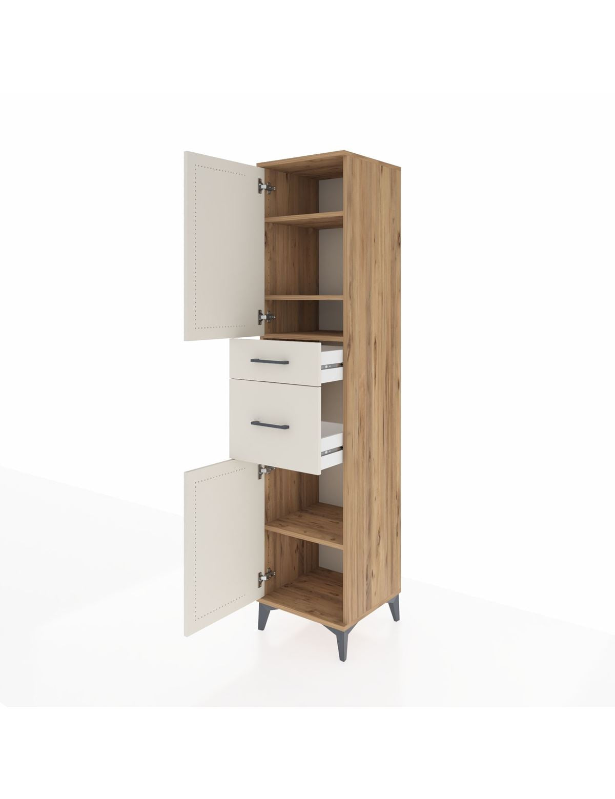 Hyperion Dolap 4 Raflı 2 Çekmeceli Tek Kapaklı 44x44x195 - S58M004V7B
